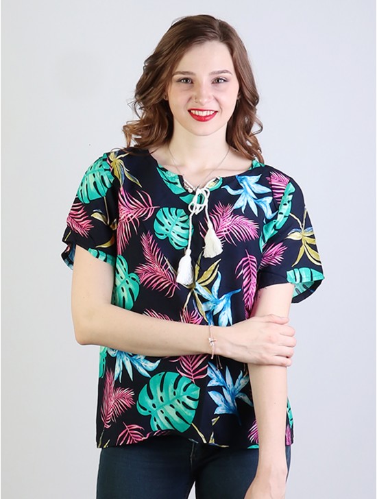 Tropical Leaves Fashion Top